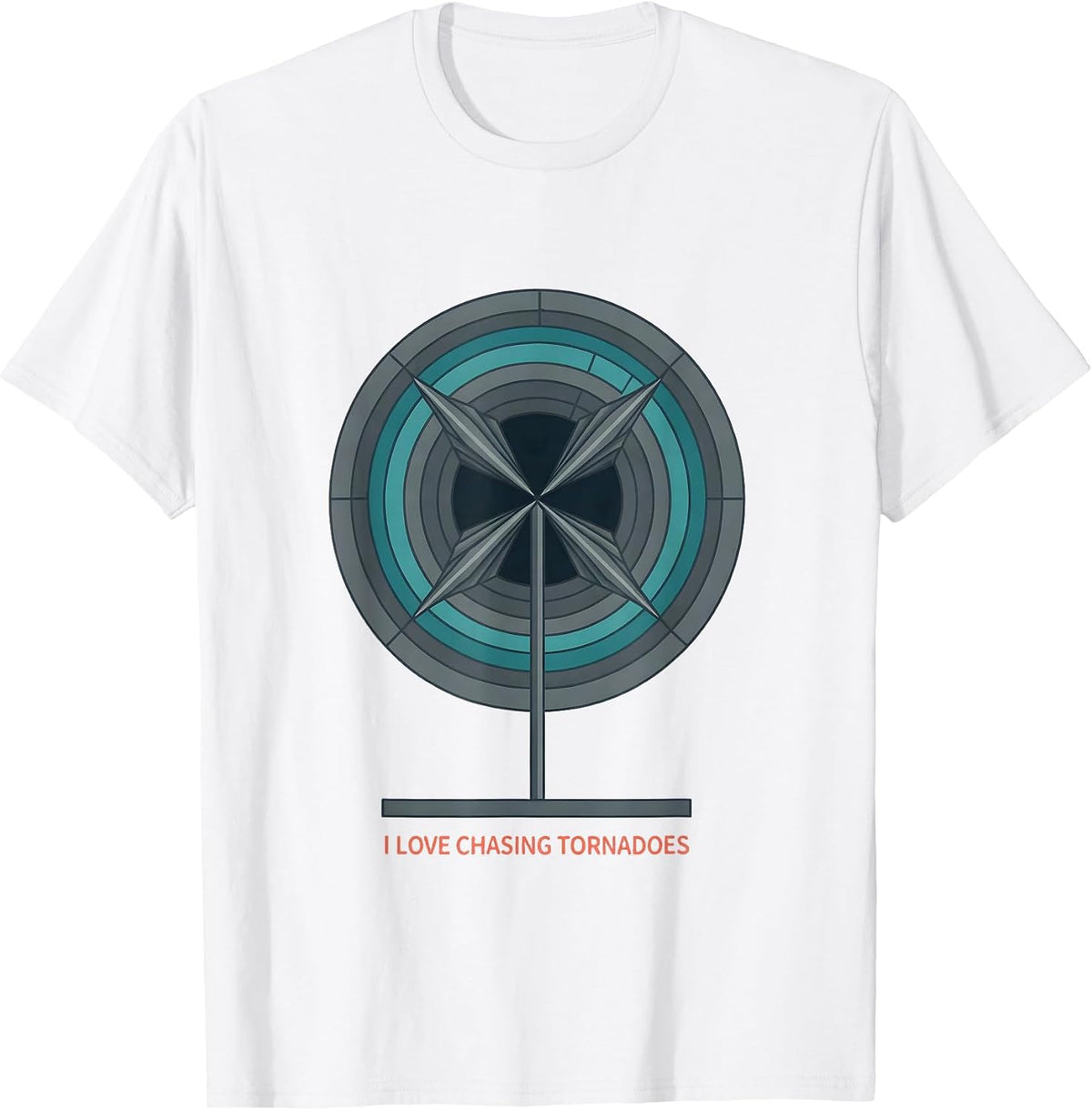 Men's I Love Chasing Tornadoes Flat Vector Meteorology Enthusiast T-Shirt - White