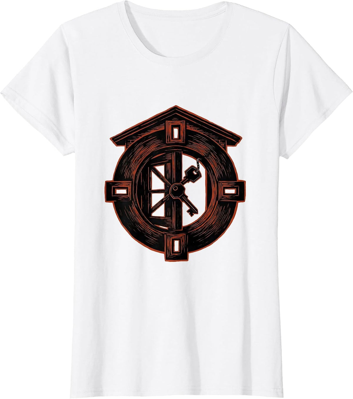 Women's Interlocked Door Realtor Humor Real Estate Agent Gift T-Shirt - White