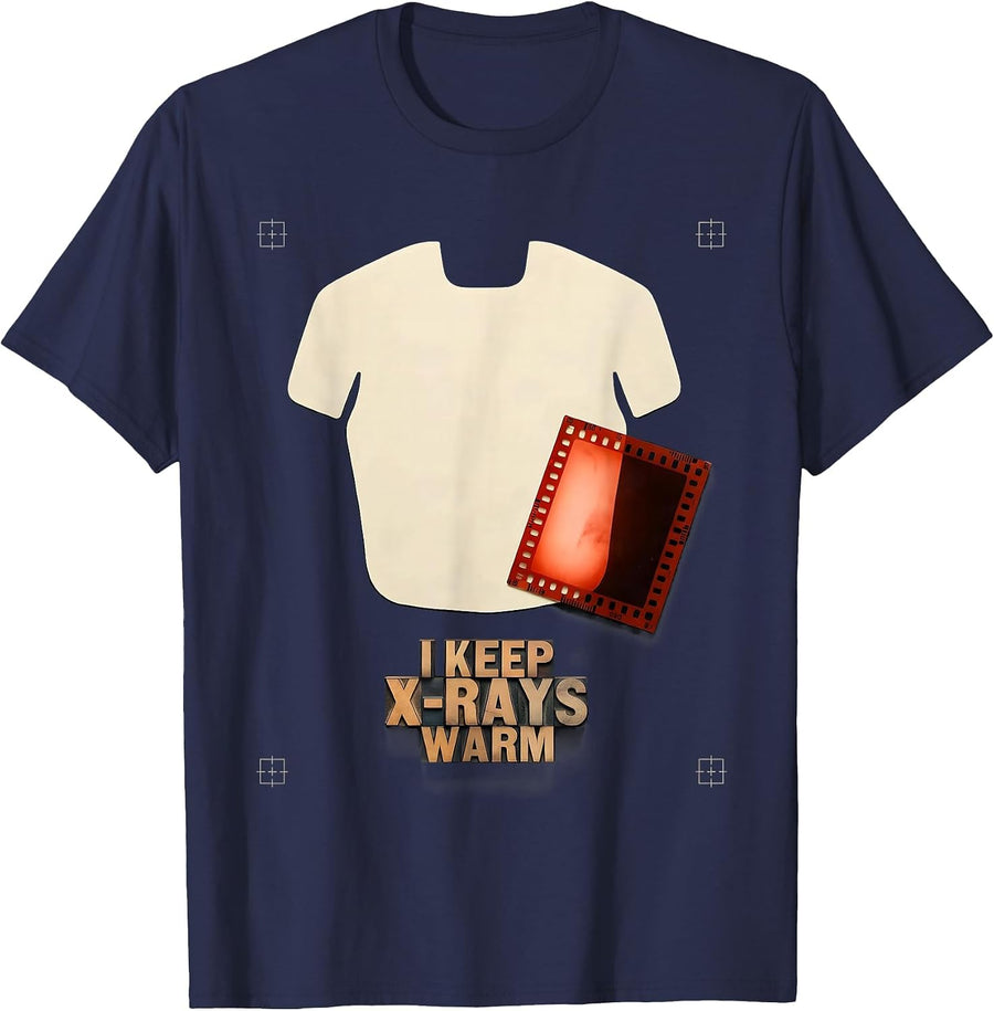 I Keep X-Rays Warm Funny Radiology Tech Rad Tech Gift T-Shirt - Navy Blue
