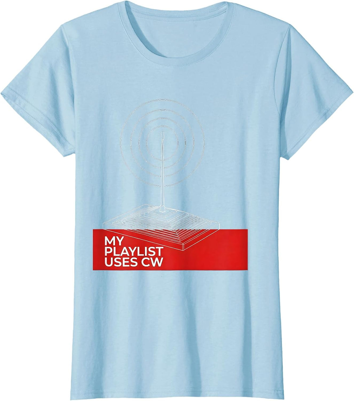 Women's My Playlist Uses CW Funny Ham Radio Operator Humor T-Shirt - Baby Blue