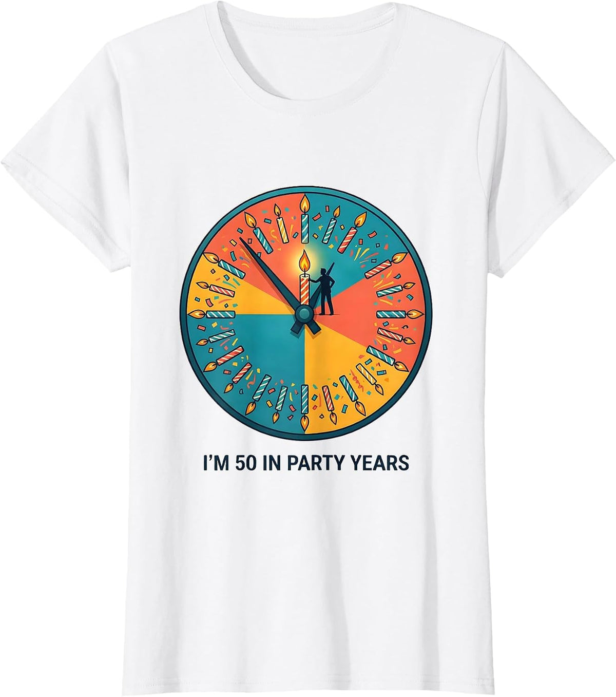 I’m 50 In Party Years Funny Milestone Birthday Humor T-Shirt - White