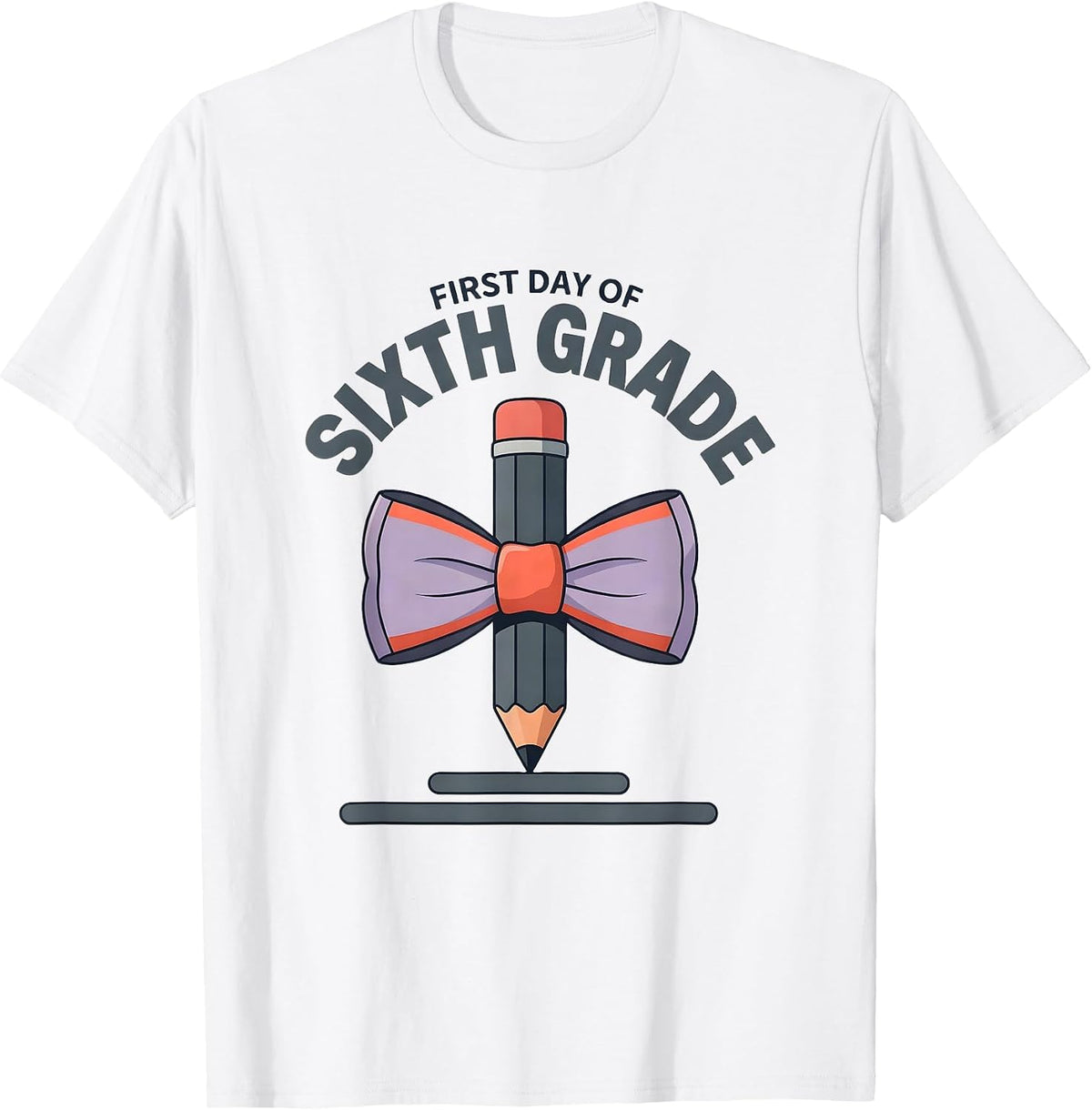 Men's First Day Of Sixth Grade Coquette Bow Back To School Gift T-Shirt - White