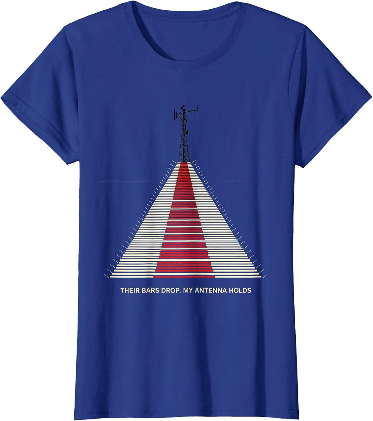 Women's Their Bars Drop My Antenna Holds Funny Ham Radio Operator T-Shirt - Royal Blue