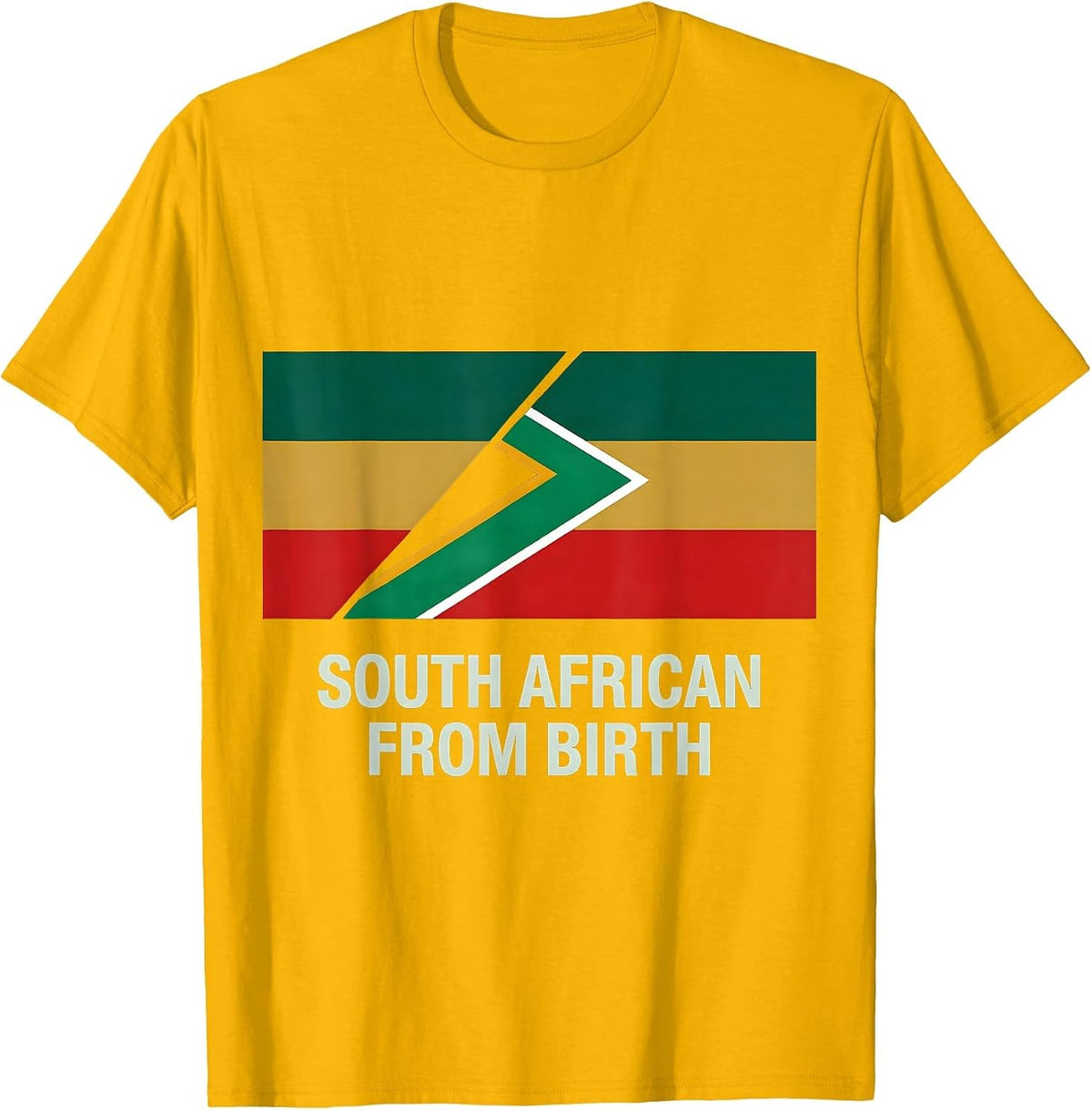 South African From Birth Patriotic Rugby Fan National Pride T-Shirt - Golden Yellow