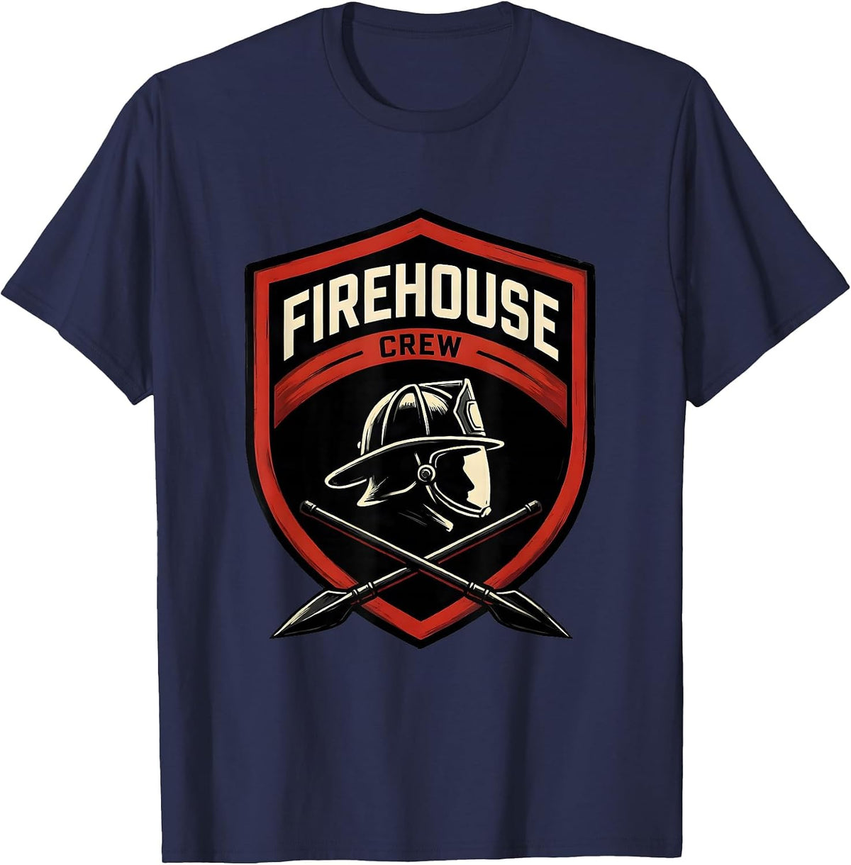 Firehouse Crew Sign Painter Firefighter Family Pride T-Shirt - Navy Blue