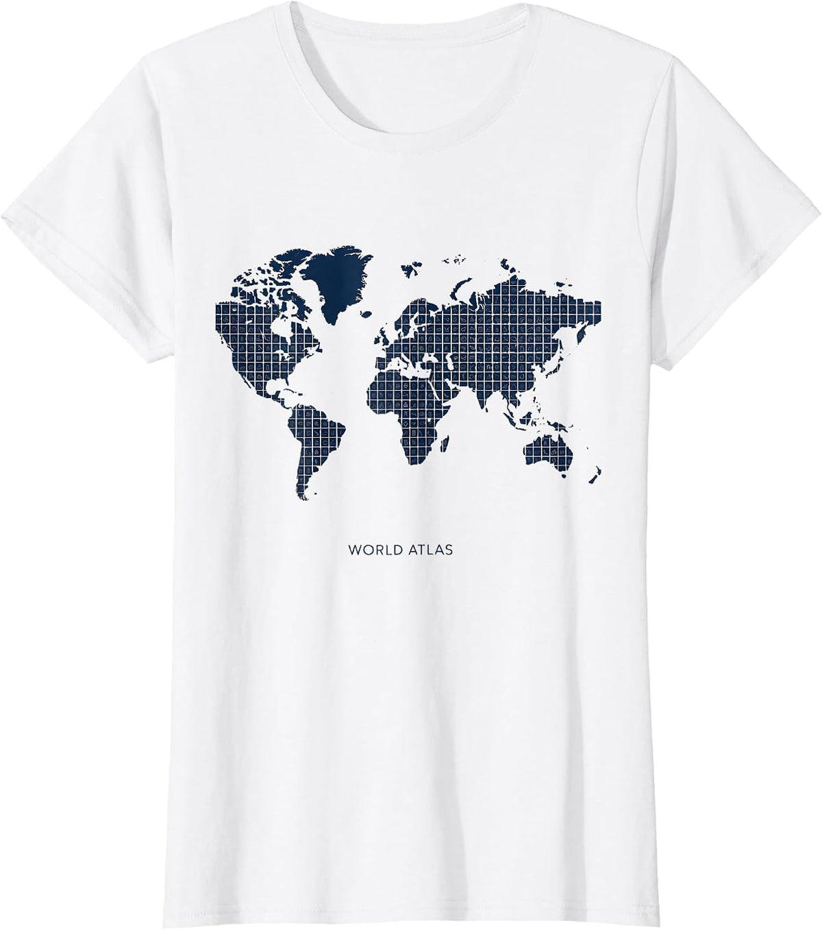 World Atlas Compact Country Flag Design T-Shirt - White
