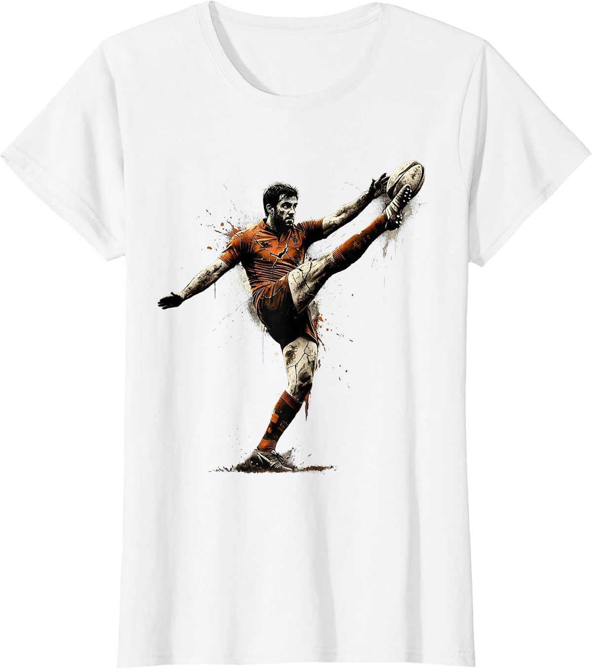 Women's Rugby Conversion Kick Silhouette Graphic T-Shirt - White