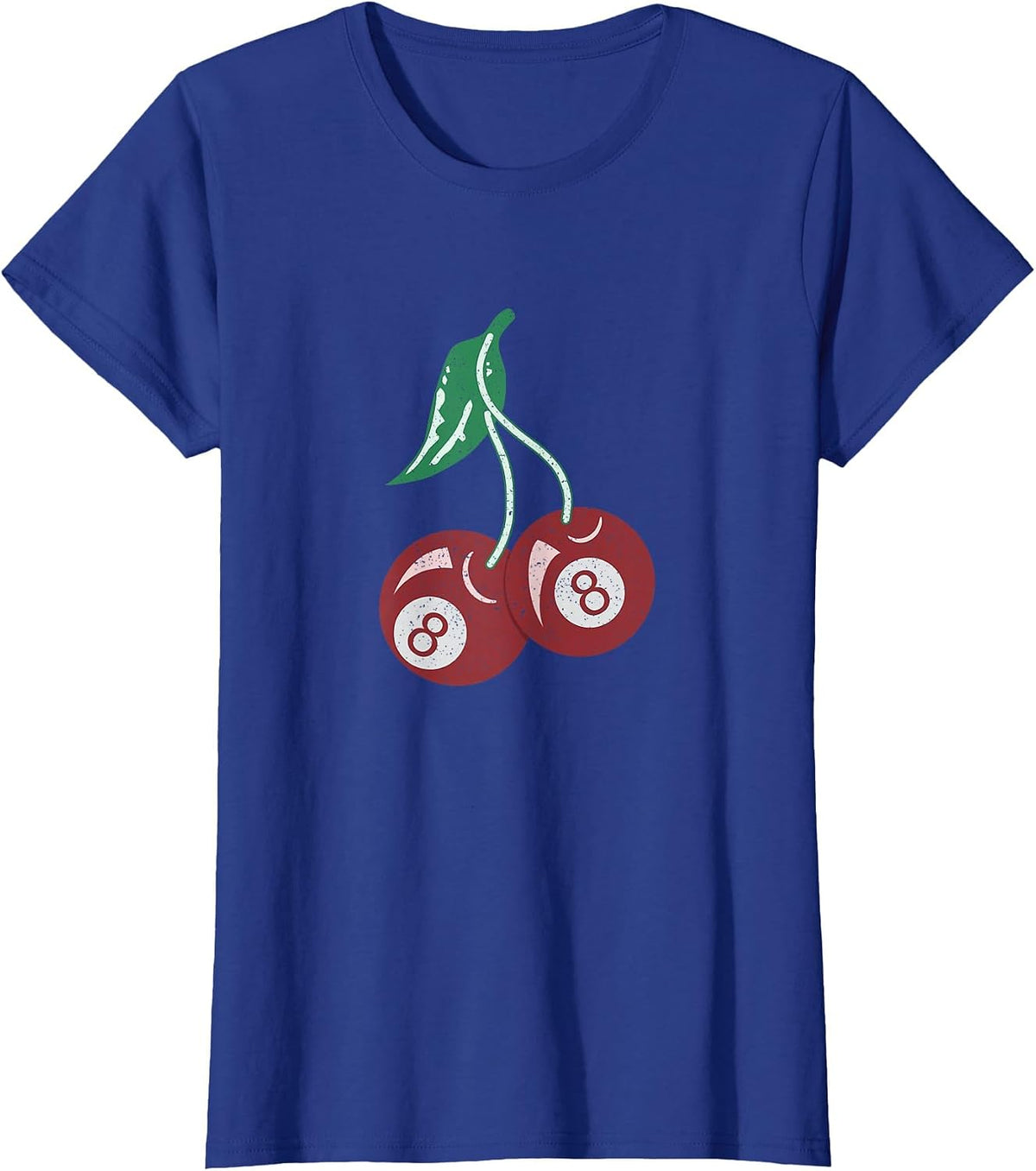 Vintage Cherry 8 Ball - Retro Billiard Distressed Cool Pool T-Shirt - Royal Blue