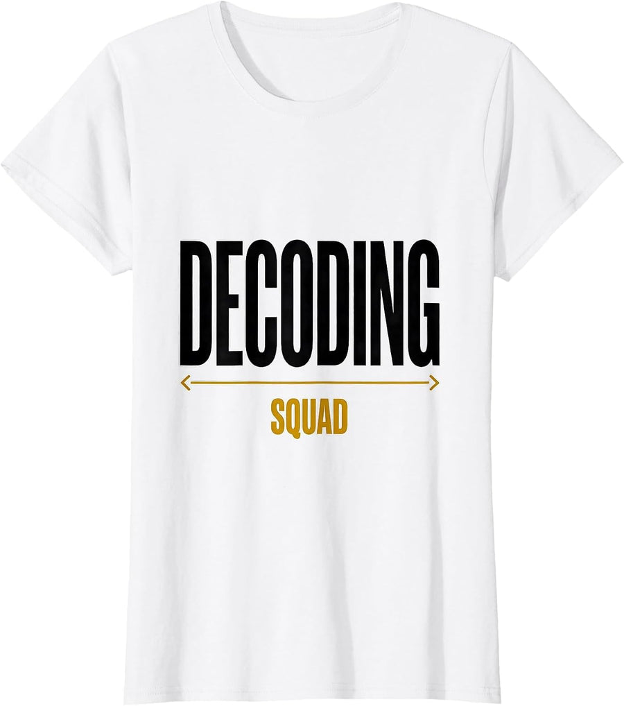 Women's Decoding Squad Structured Literacy Reading Teacher Phonics T-Shirt - White
