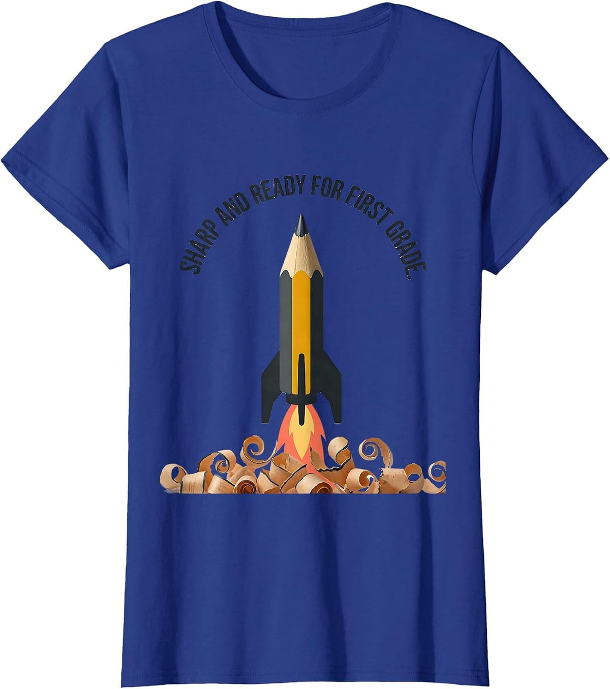 Women's Sharp And Ready For First Grade Cute Back To School Pencil T-Shirt - Royal Blue