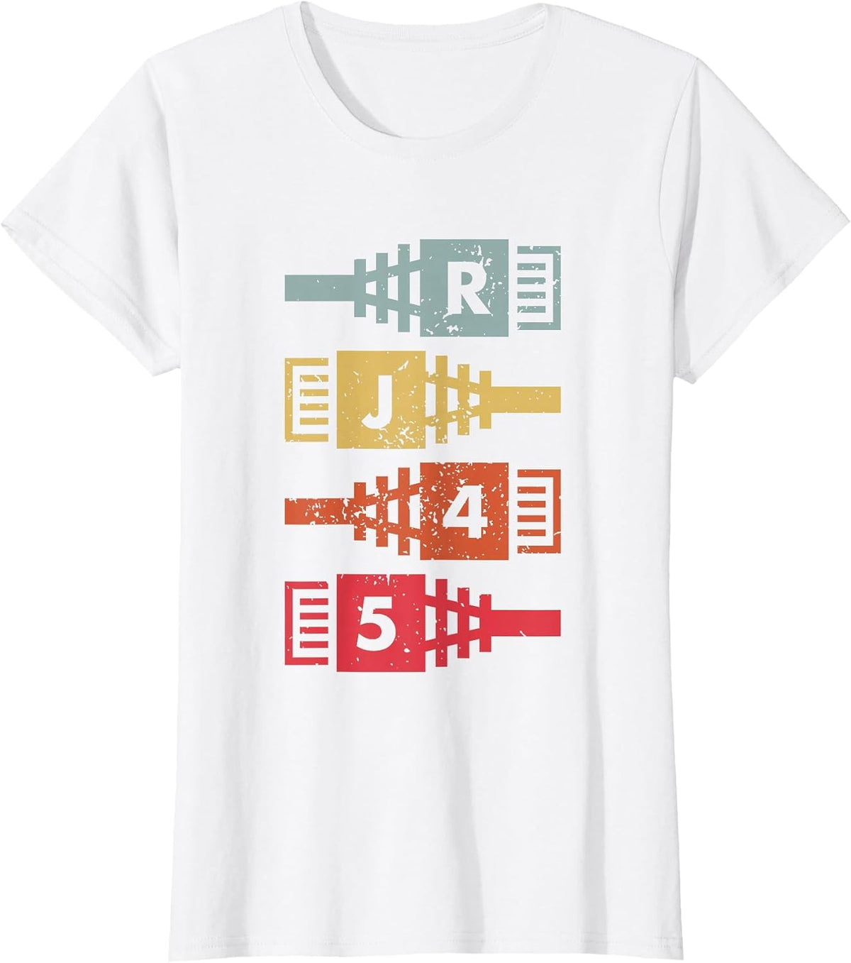 Ethernet RJ-45 Internet Connectors Pop Art Geek Nerd T-Shirt - White