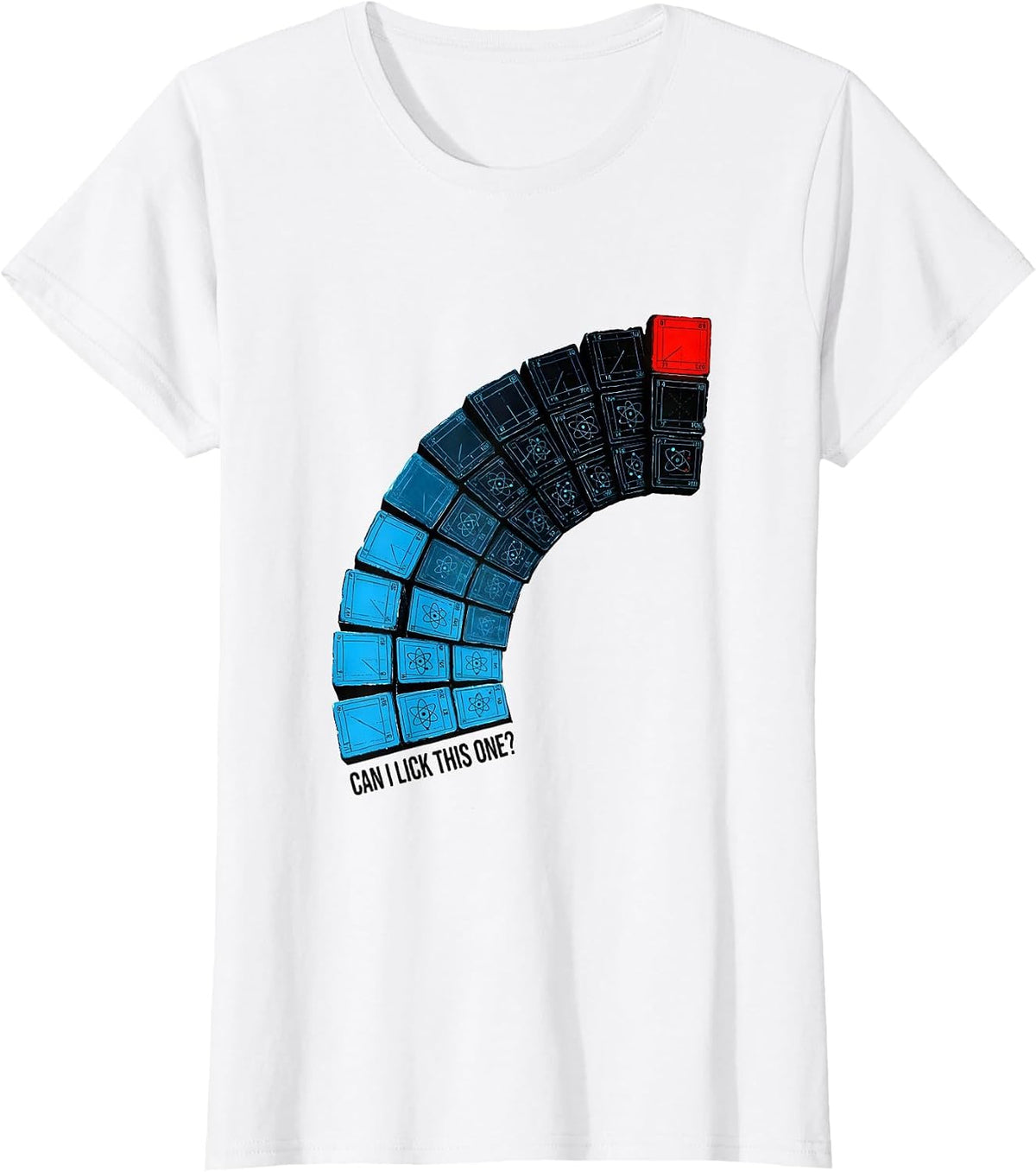 Women's Can I Lick This One Funny Periodic Table Chemistry Teacher T-Shirt - White
