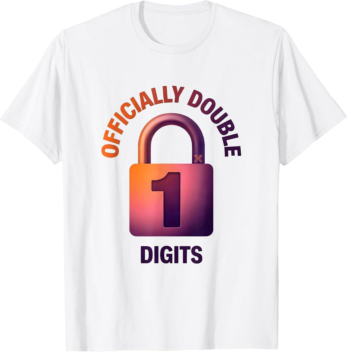 Men's Officially Double Digits Gradient Level Unlocked Gamer T-Shirt - White