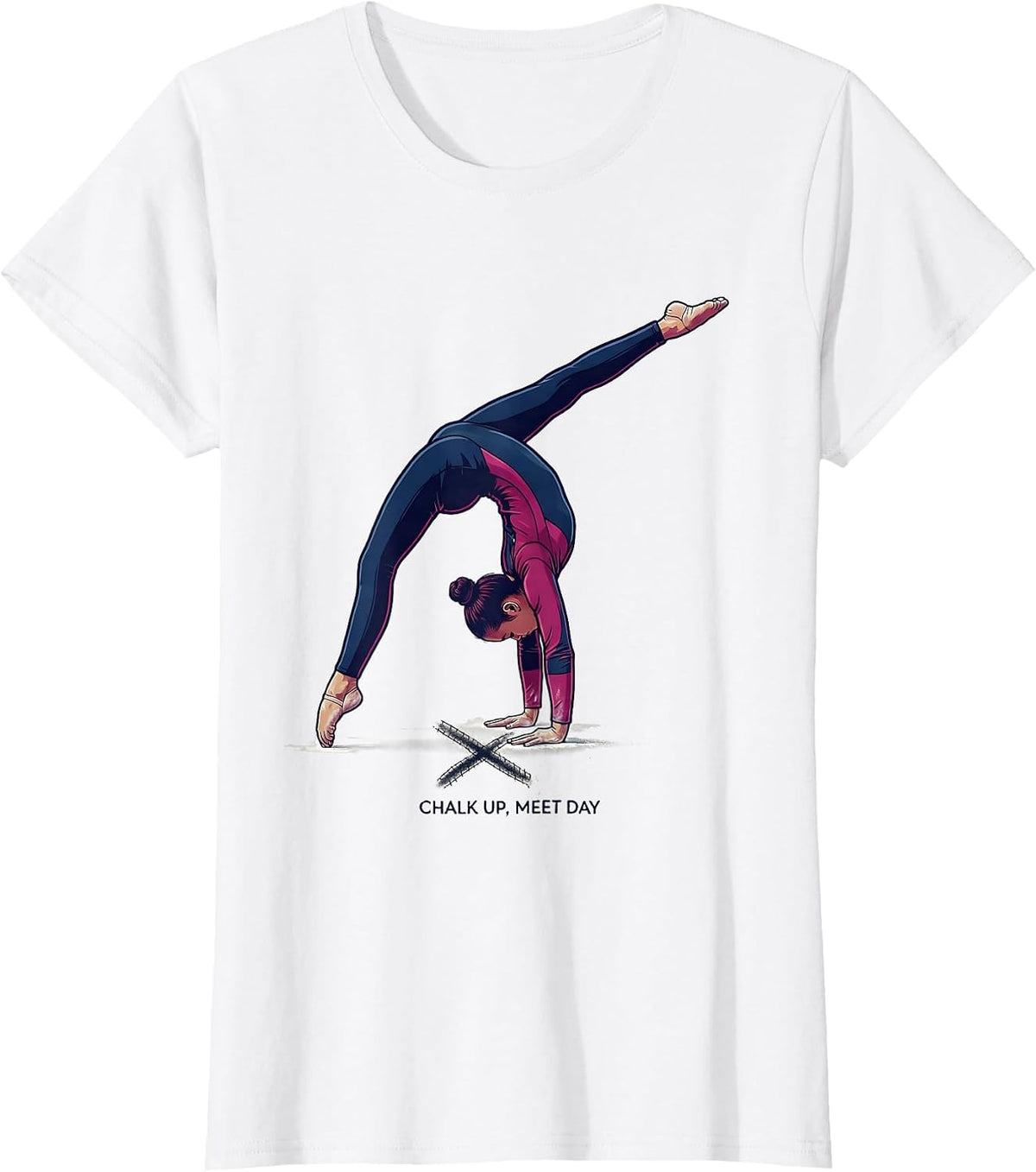 Chalk Up Meet Day Funny Gymnastics Gift for Girls Kids Women T-Shirt - White