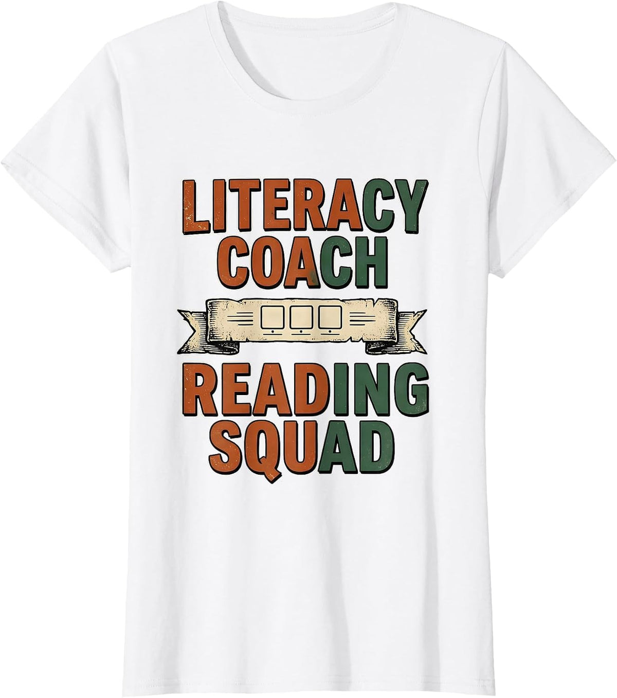 Women's Literacy Coach Reading Squad Vintage Phonics Teacher Squad T-Shirt - White
