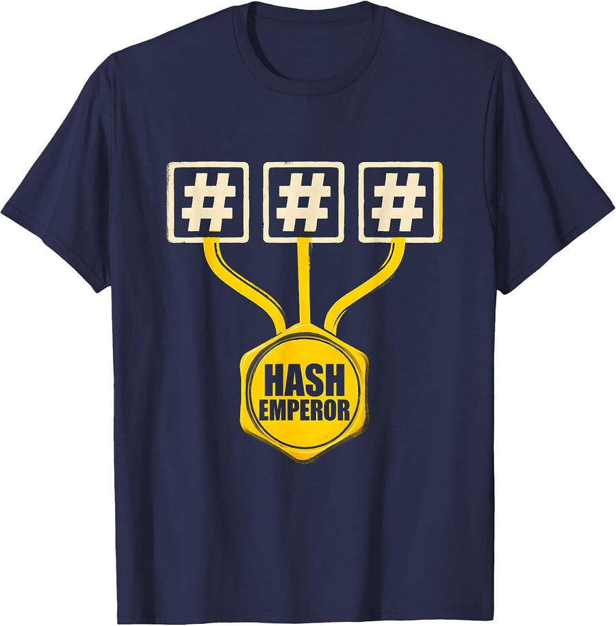 Hash Emperor Funny Nerd Tech Worker Software Engineer T-Shirt - Navy Blue