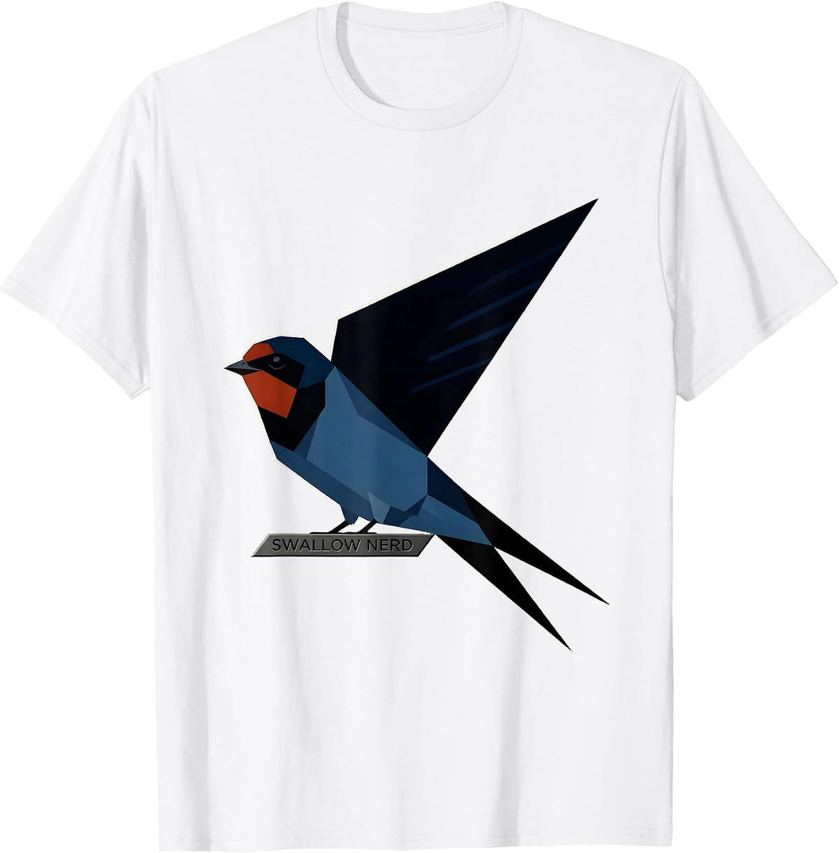 Men's Swallow Nerd Bauhaus Modernist Birdwatching Bird Lover Humor T-Shirt - White