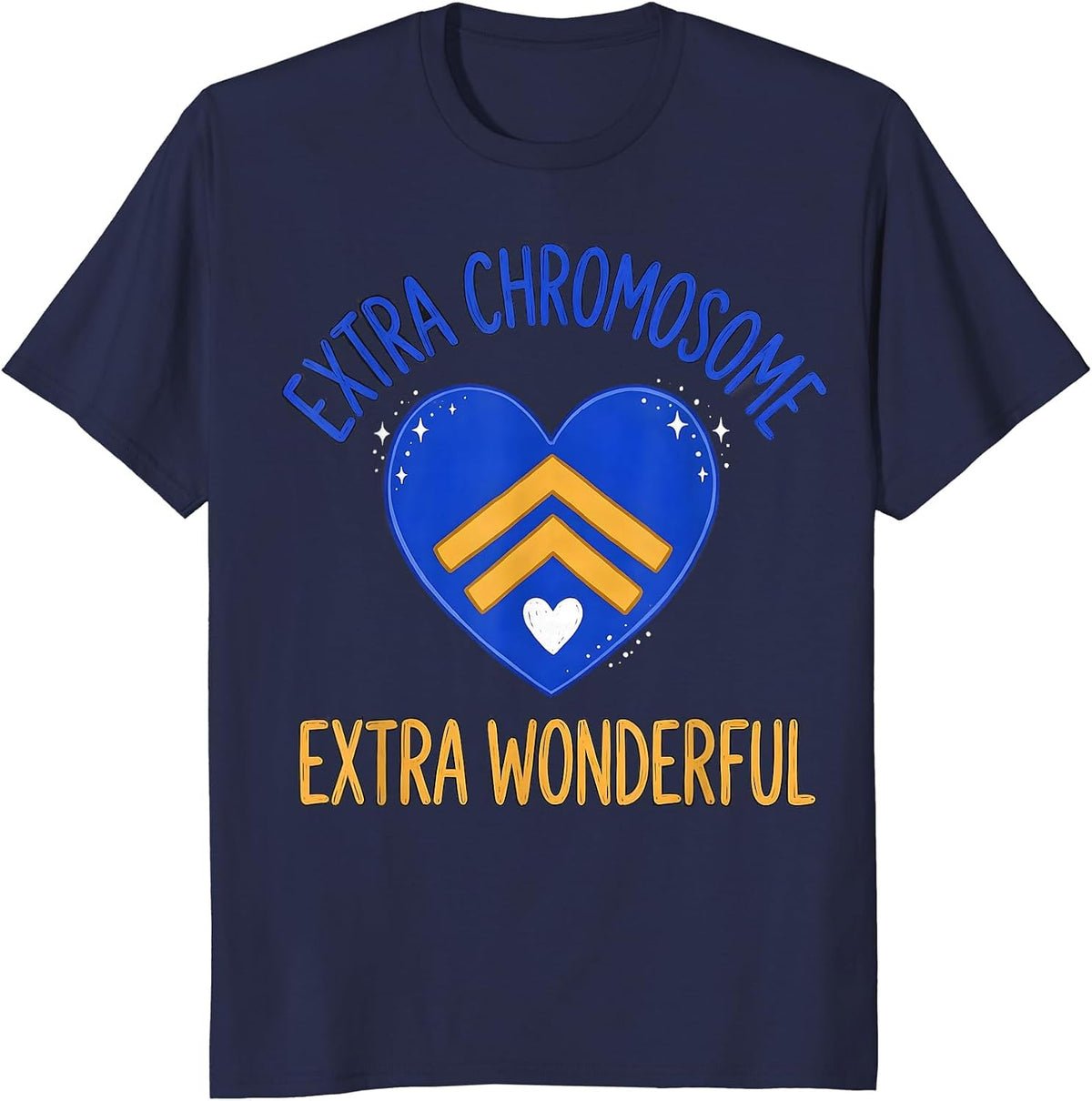 Extra Chromosome Extra Wonderful Down Syndrome Awareness T-Shirt - Navy Blue