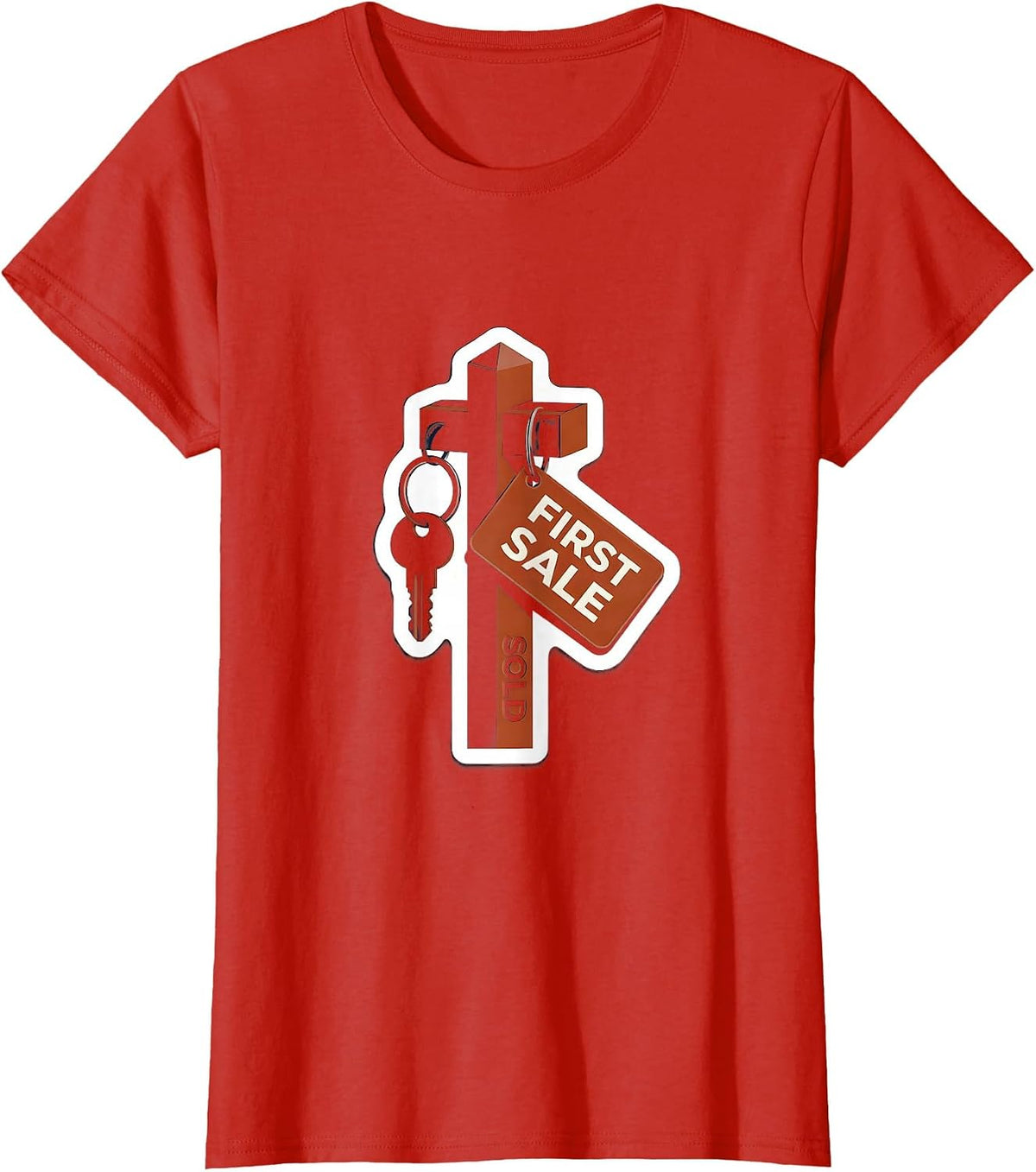 First Sale Sold Funny Realtor Real Estate Agent Gift T-Shirt - Red