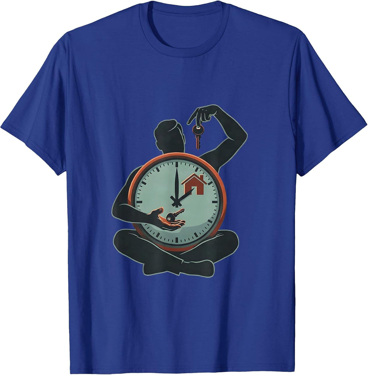 Seated Realtor Clock Agent Humor Gift T-Shirt - Royal Blue