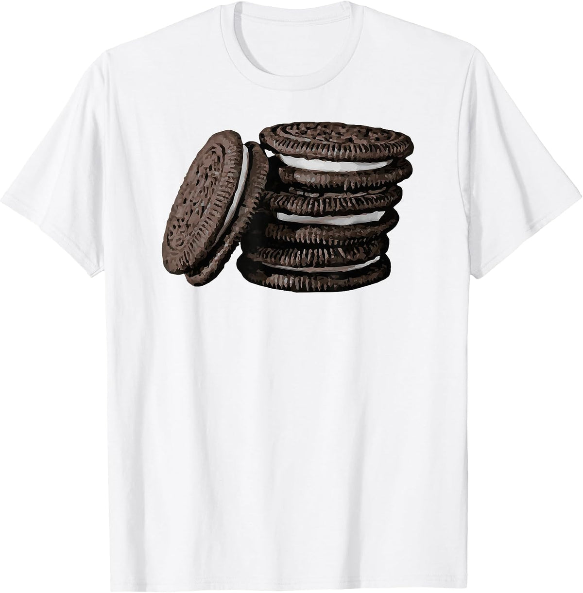 Chocolate Cream Filled Cookie Couple Group Halloween Costume T-Shirt - White