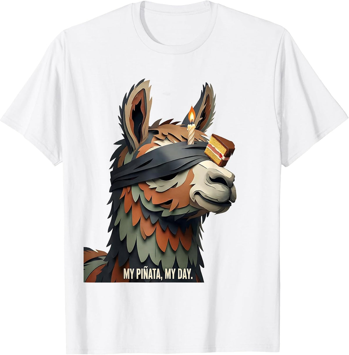 Men's My Piñata My Day Funny Llama Birthday Boy Party Meme T-Shirt - White