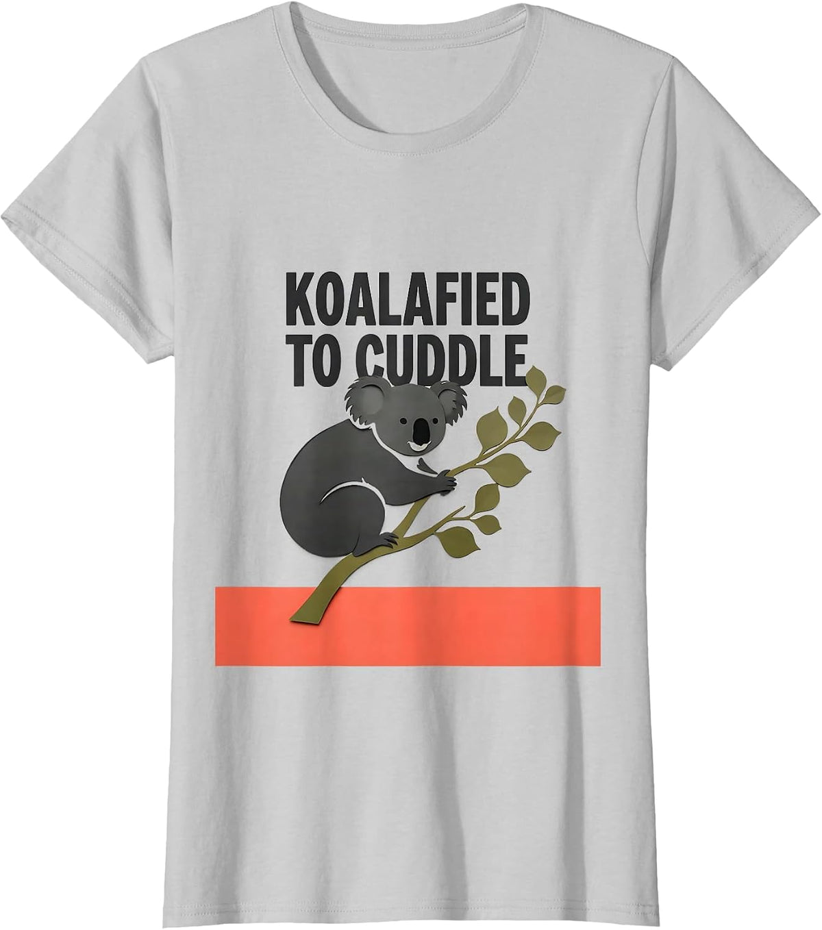Koalafied To Cuddle Midcentury Modern Cute Koala Lover Humor T-Shirt - Silver Grey