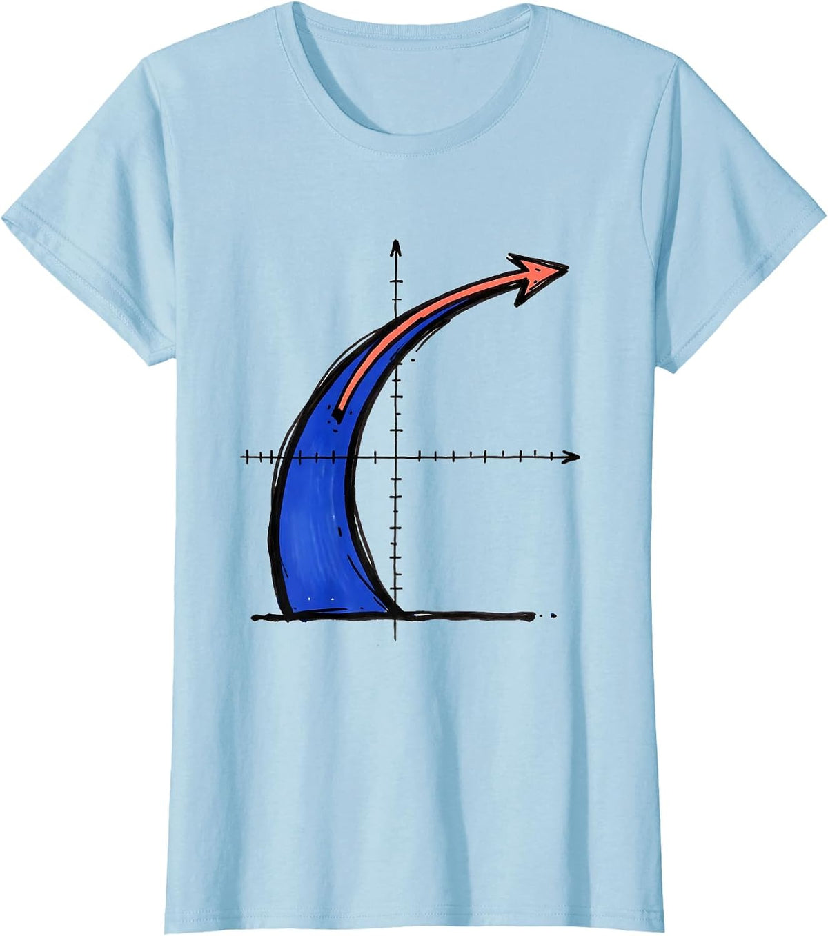 Parabolic Curve Math Teacher Pun Humor Gift T-Shirt - Baby Blue