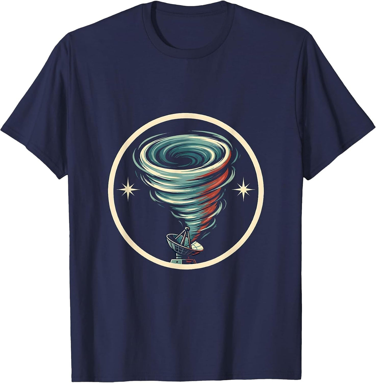 Sealed Tornado Badge Funny Storm Chaser Meteorology Humor T-Shirt - Navy Blue