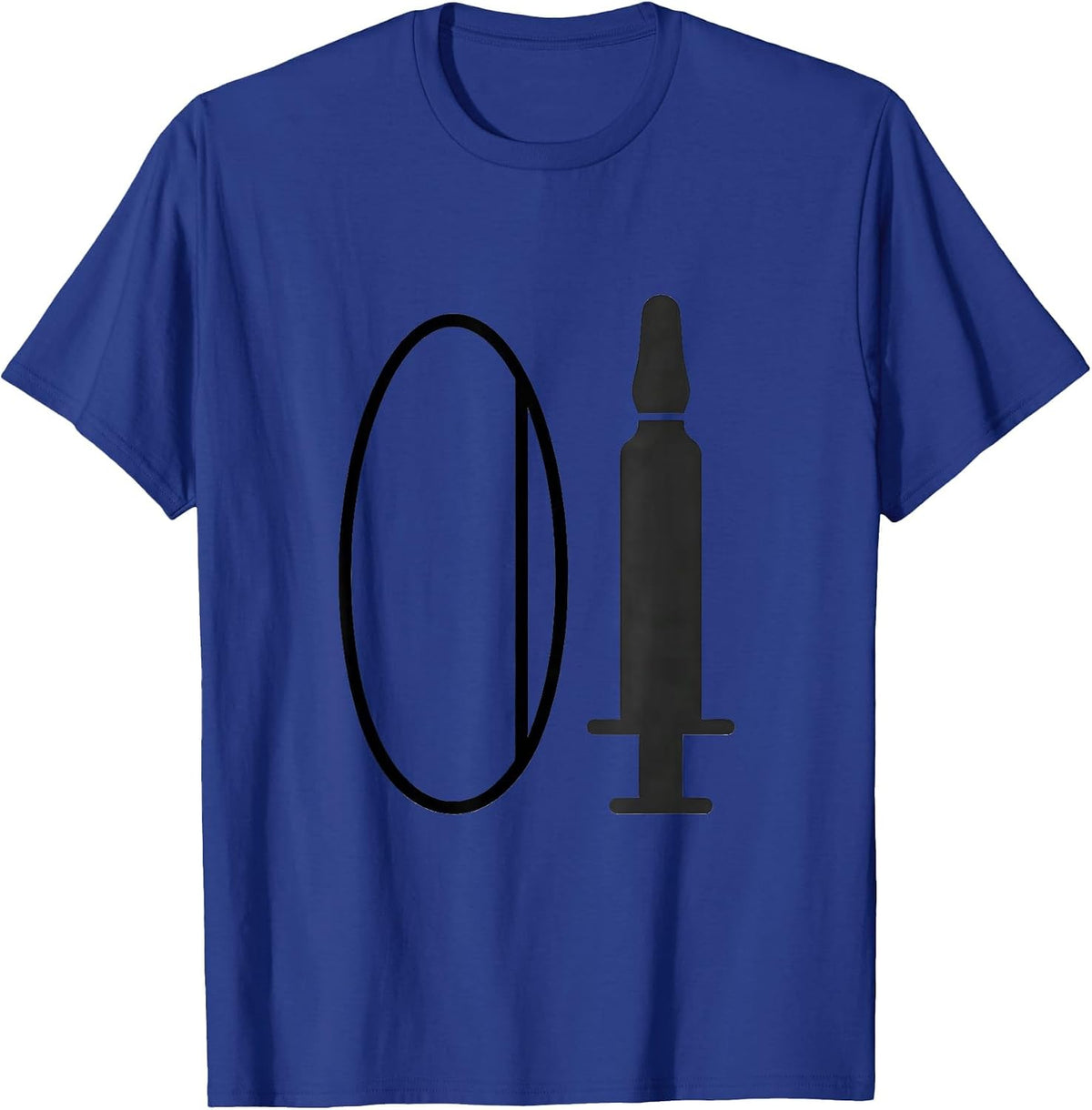 Men's Paramedic Syringe Oval Minimalist EMT Gift T-Shirt - Royal Blue