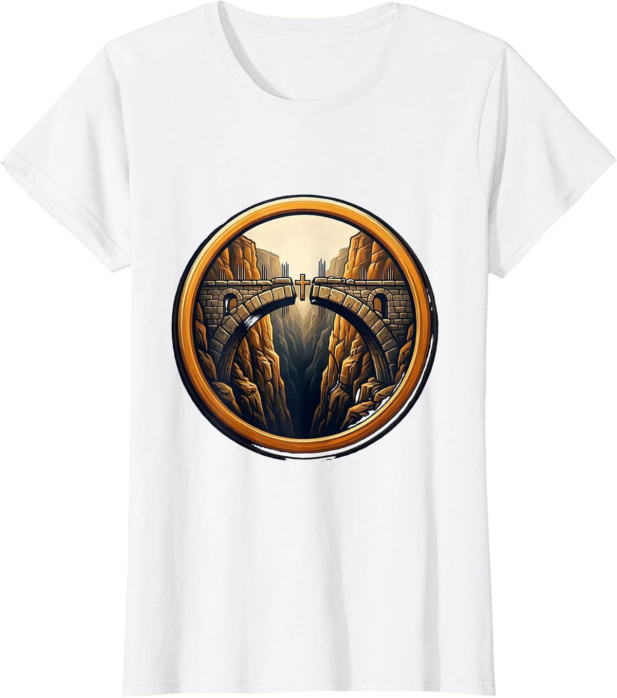 Women's Bridge Over the Gorge Construction Graphic T-Shirt - White
