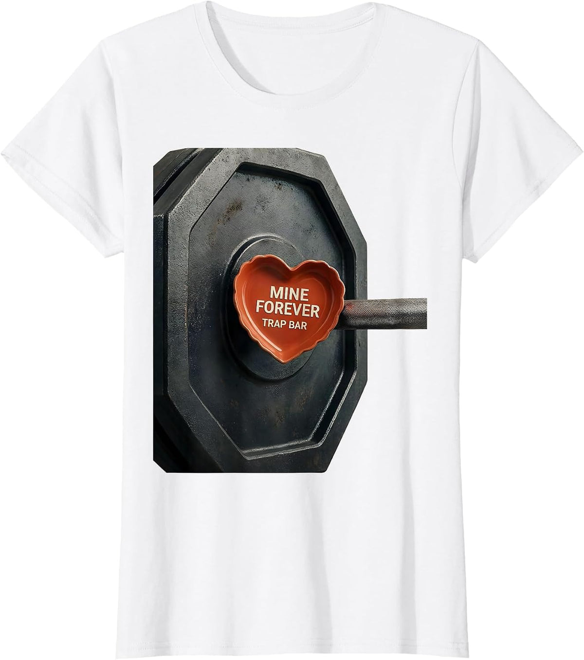 Mine Forever Trap Bar Funny Gym Valentines Day Weightlifting T-Shirt - White