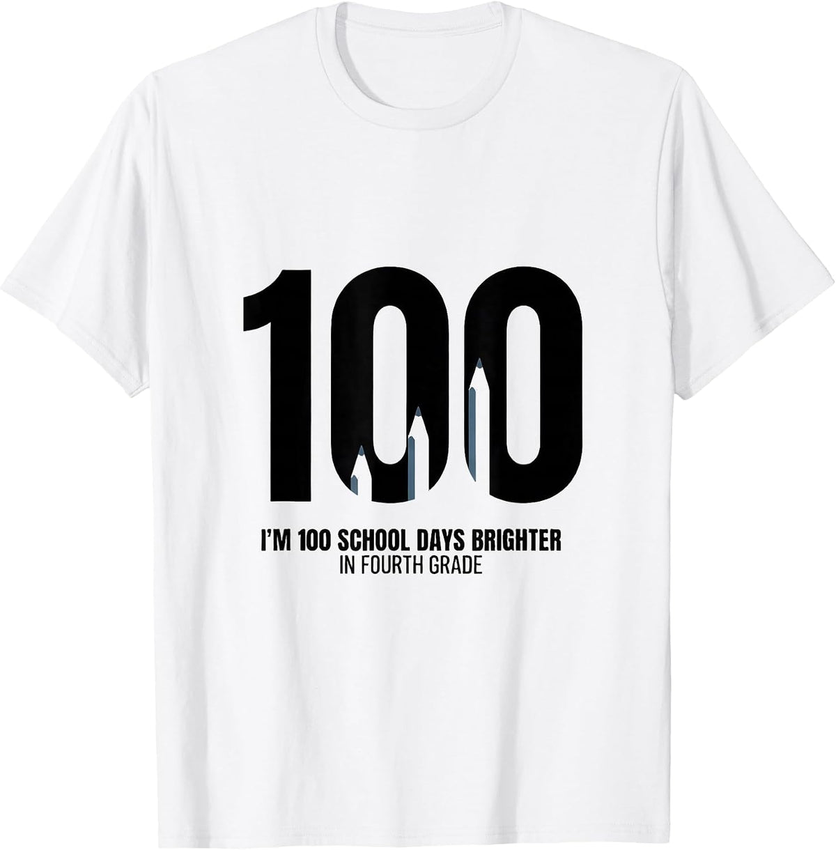 Men's I'm 100 School Days Brighter In Fourth Grade Teacher T-Shirt - White
