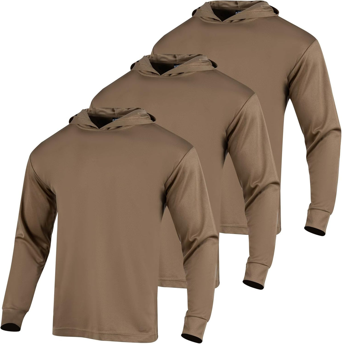 Camo Shirt for Men with Hood Long Sleeve Hunting Shirts Lightweight Camo Fishing Hoodie Military Tactical Shirt - Coyote