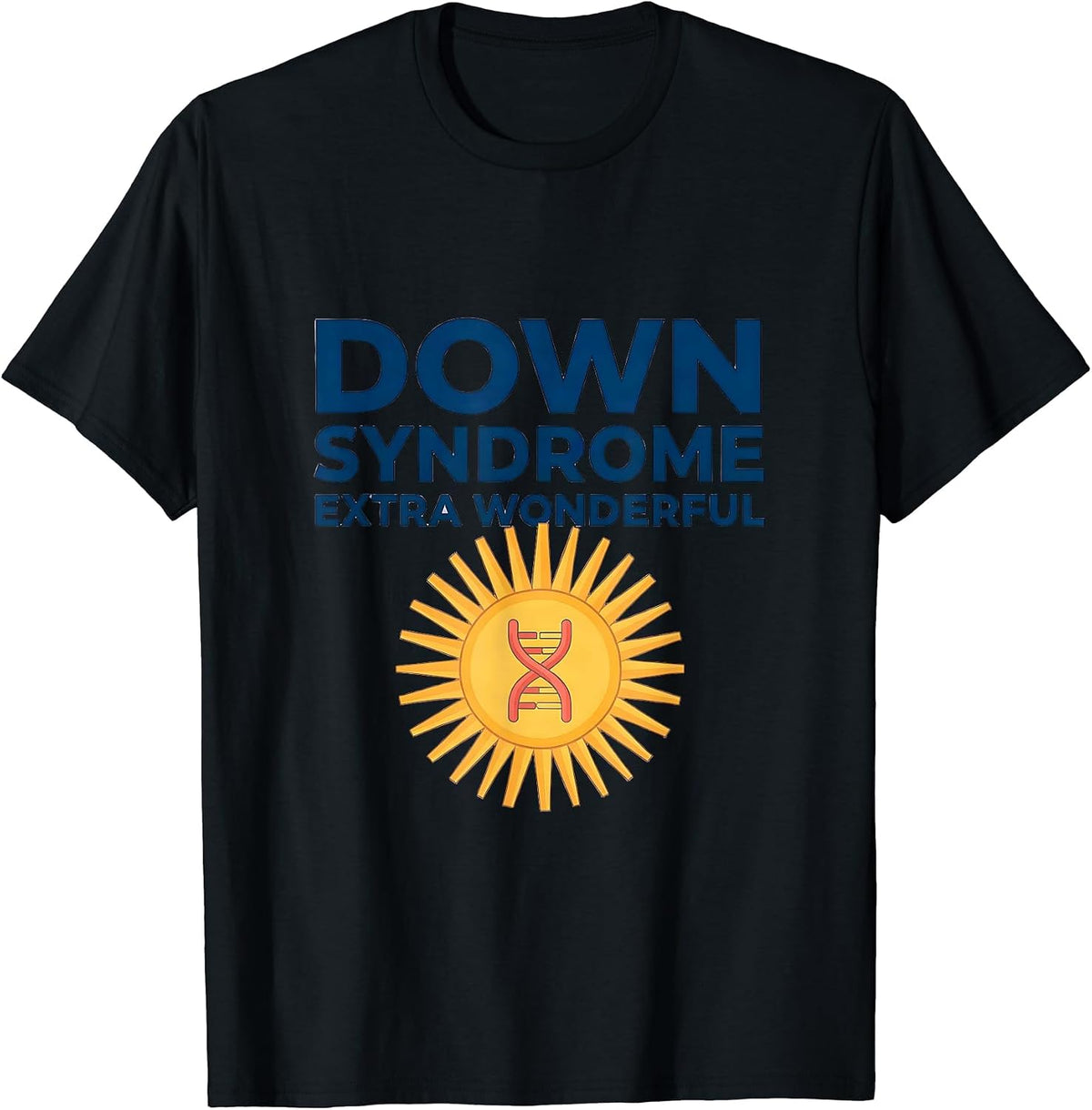 Men's Down Syndrome Extra Wonderful Family Support Awareness T-Shirt - Black