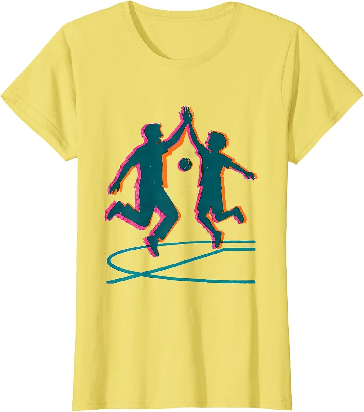 Women's PE Teacher High-Five Back To School Gym Humor T-Shirt - Lemon Yellow