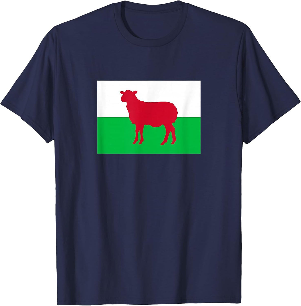 Welsh Sheep Wales Flag Funny Dragon Cymru Cardiff Wrexham T-Shirt - Navy Blue