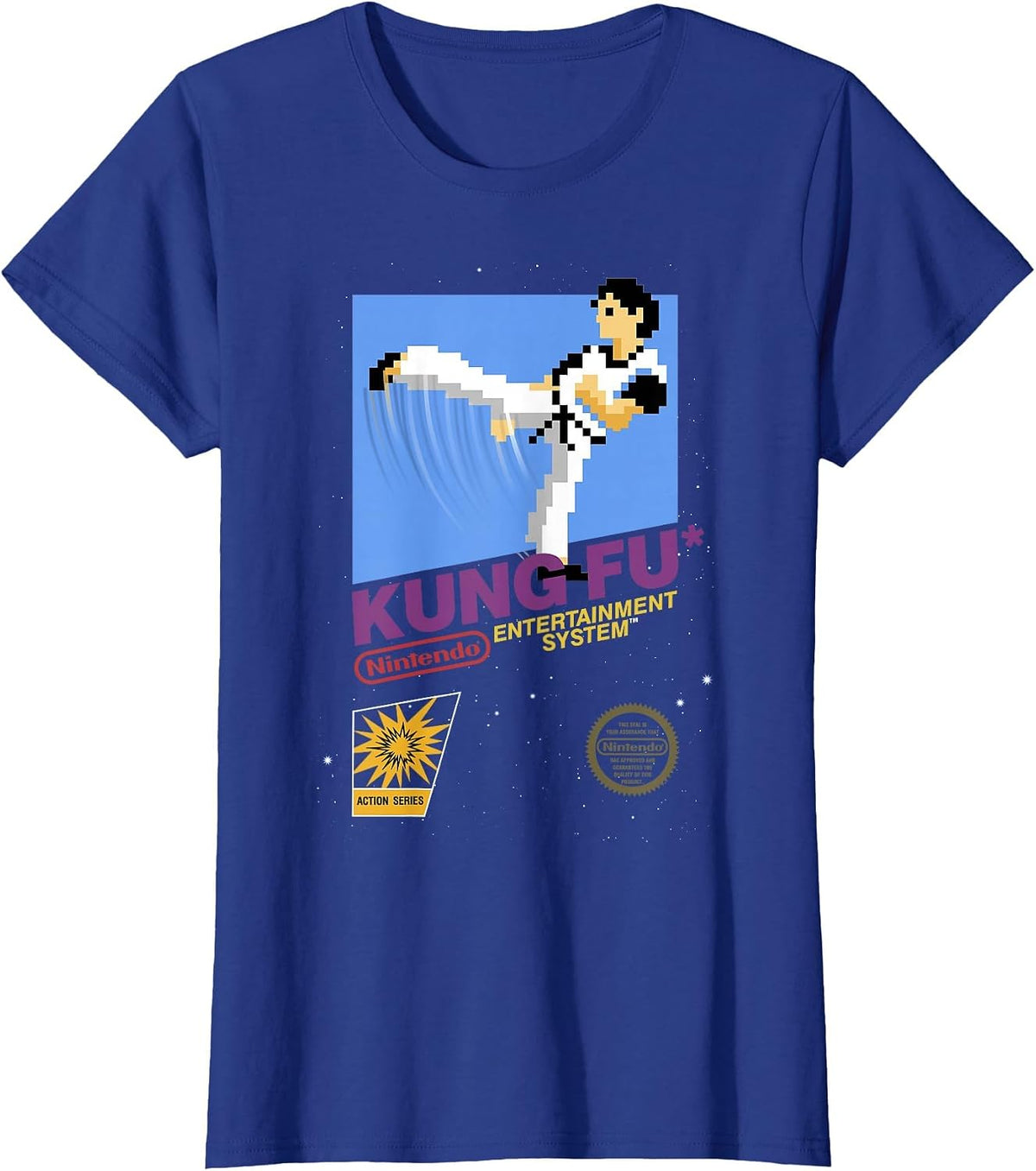 Nintendo NES Kung Fu Action Series Retro Graphic T-Shirt T-Shirt - Royal Blue