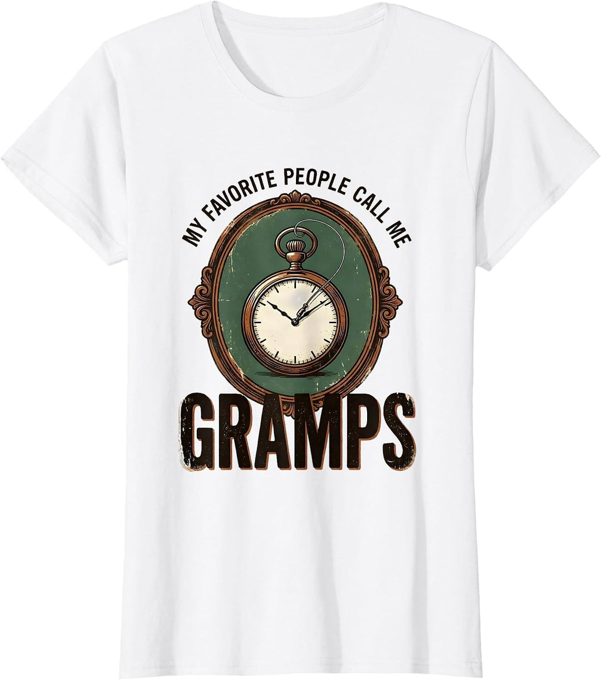 My Favorite People Call Me Gramps Vintage Grandpa Funny T-Shirt - White