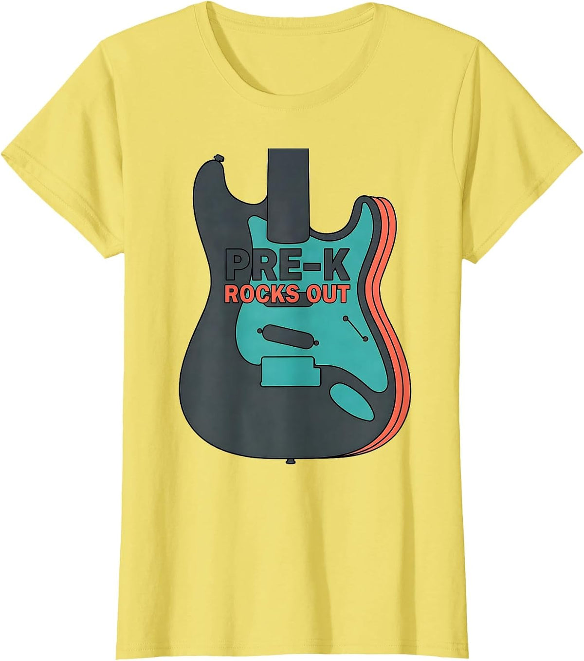 Women's Pre-K Rocks Out Playful Teacher Back to School Gift T-Shirt - Lemon Yellow
