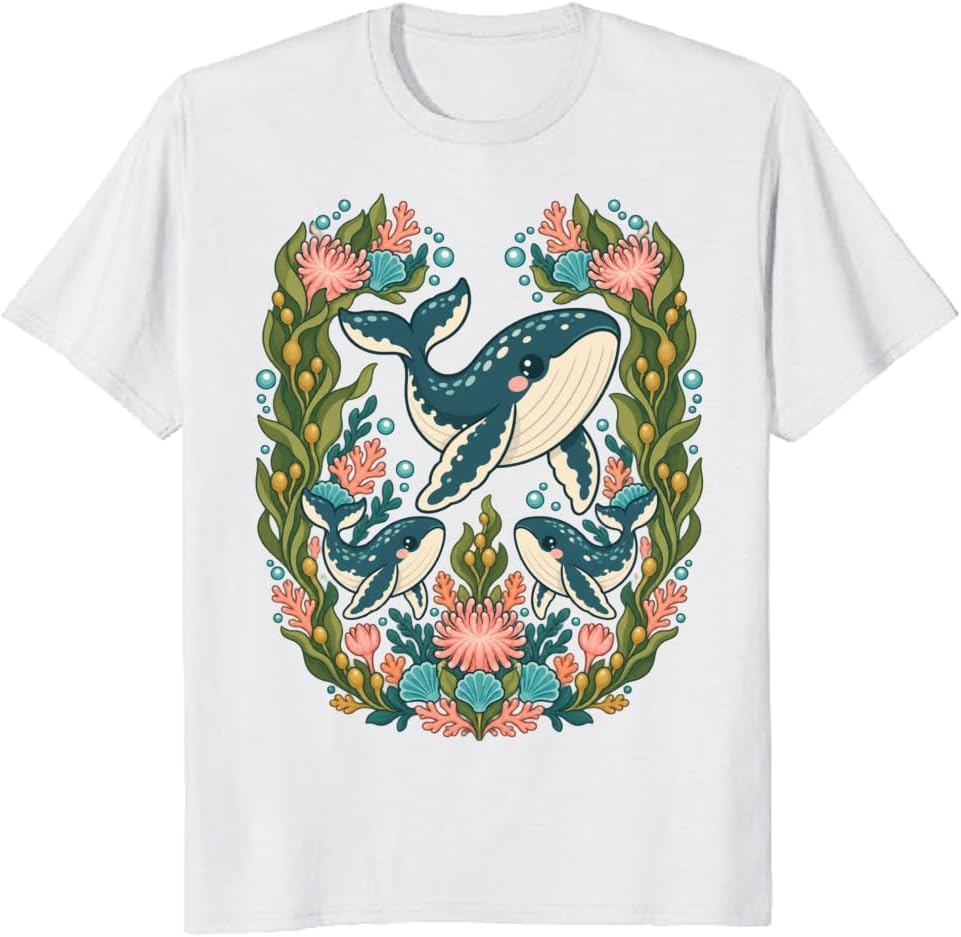 Peacock Floral T-Shirt Wisteria Laurel Vintage Art Lover Tee - S5
