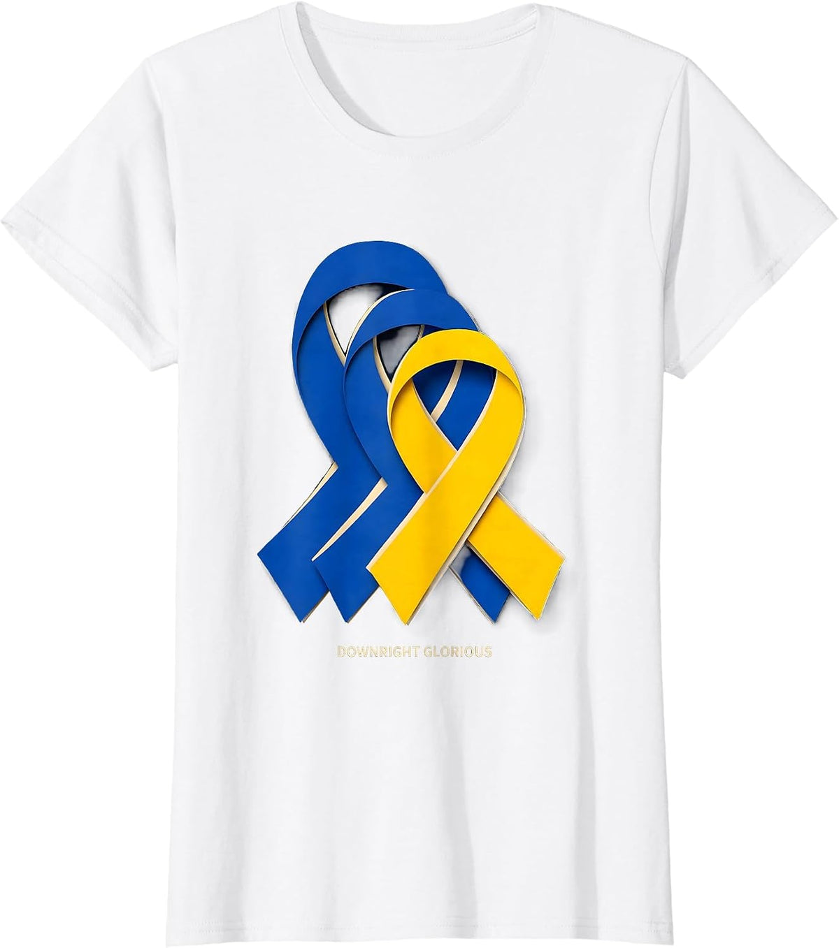 Women's Downright Glorious Paper Cutout Down Syndrome Awareness T-Shirt - White