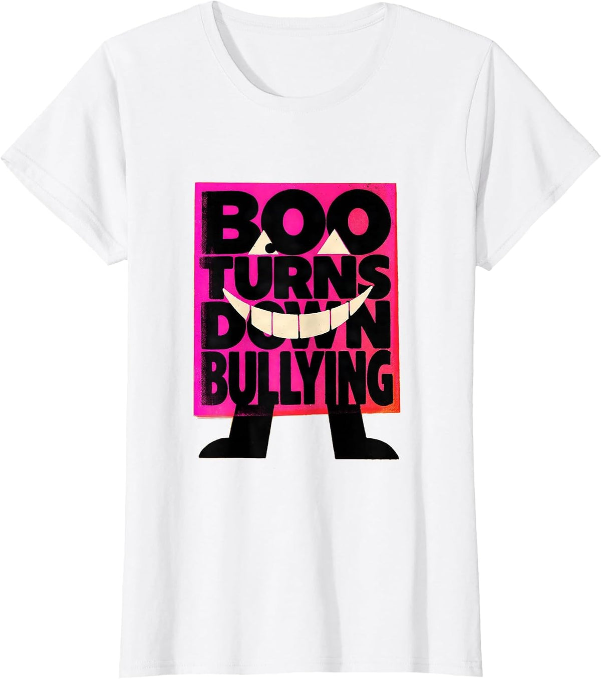 Boo Turns Down Bullying Unity Day Anti Bullying Halloween T-Shirt - White