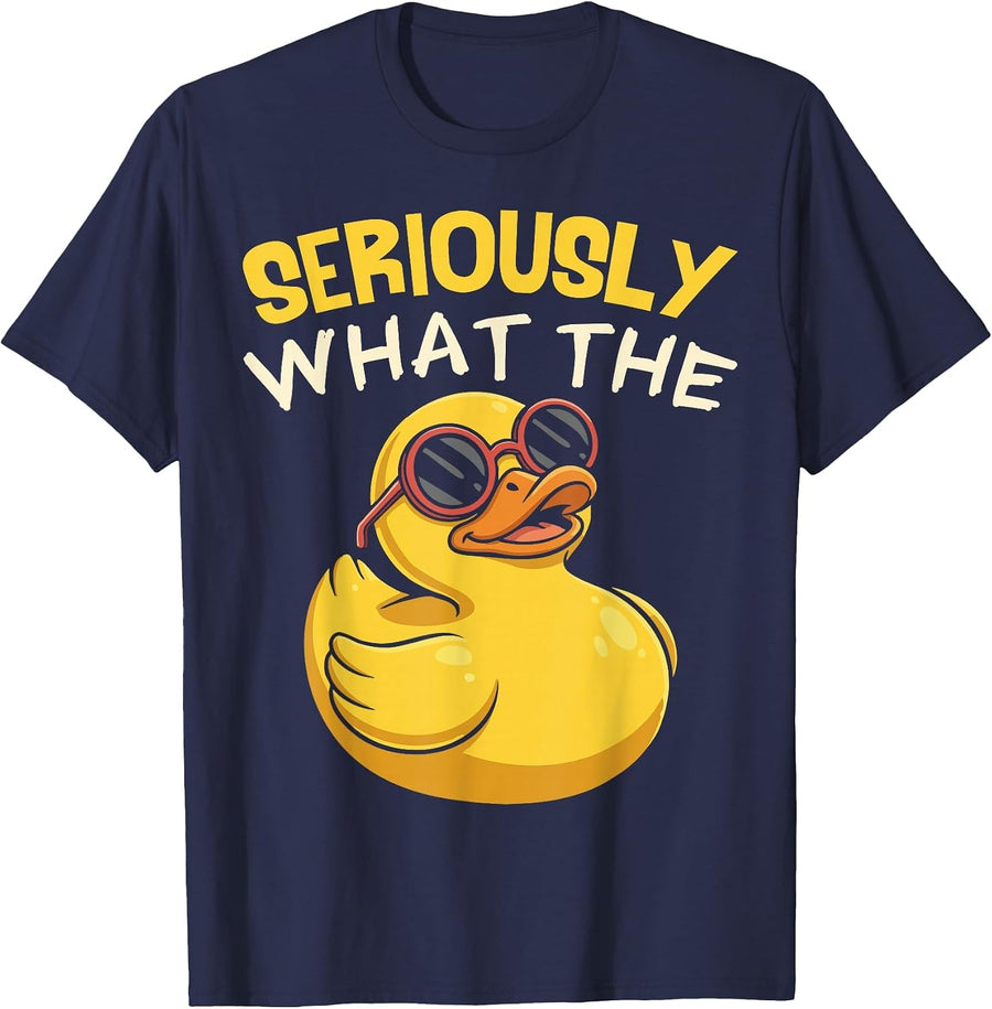 Seriously What The Funny Duck for Men Women Cool Animal T-Shirt - Navy Blue