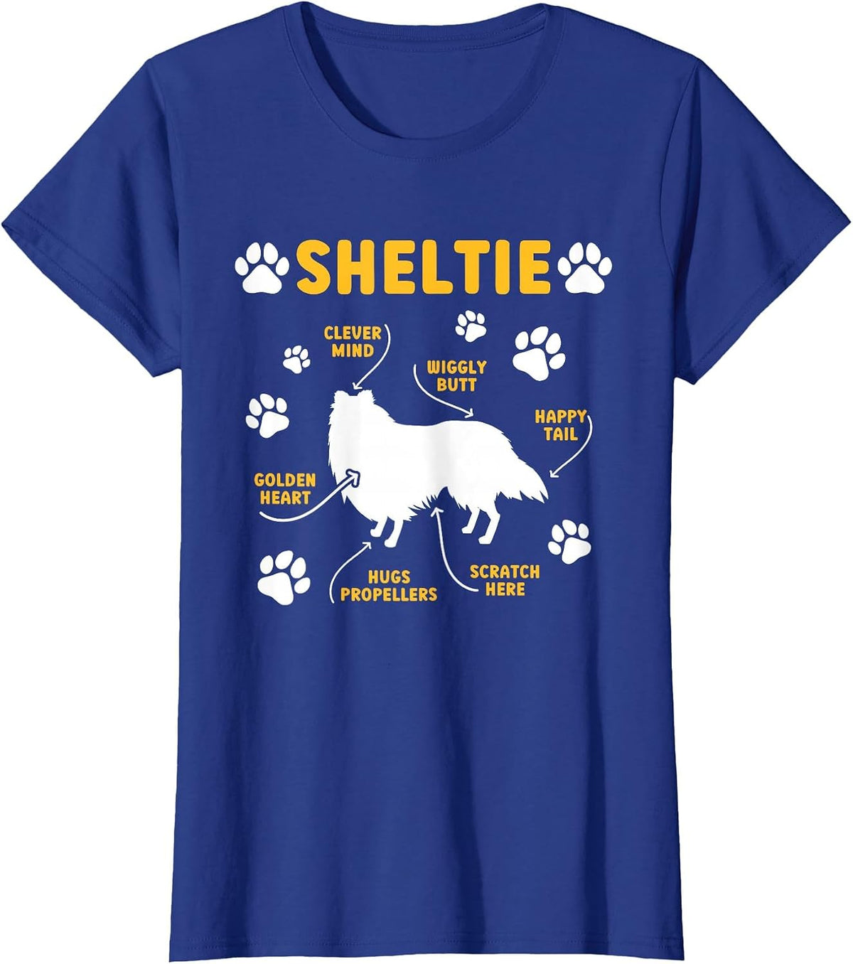 Sheltie Anatomy Shetland Sheepdog Owner Sheltie Lover T-Shirt - Royal Blue