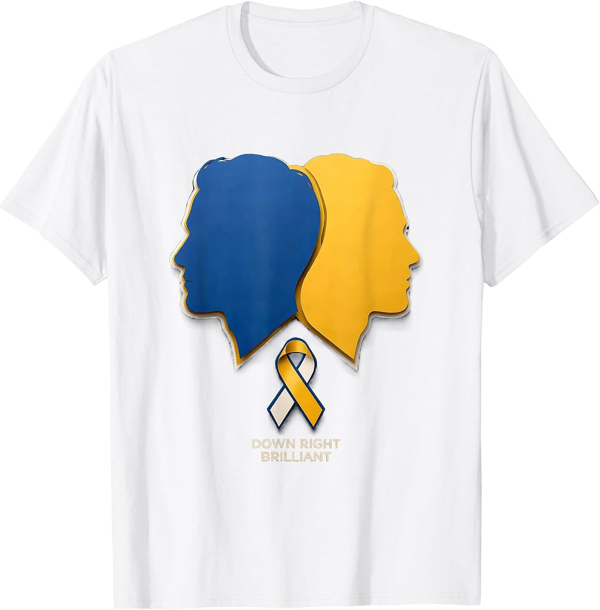 Men's Down Right Brilliant Paper Cutout Down Syndrome Awareness T-Shirt - White