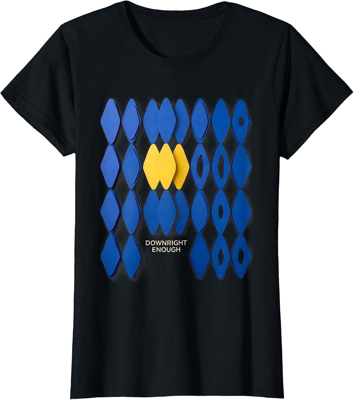 Downright Enough Paper Cutout Down Syndrome Awareness Family T-Shirt - Black