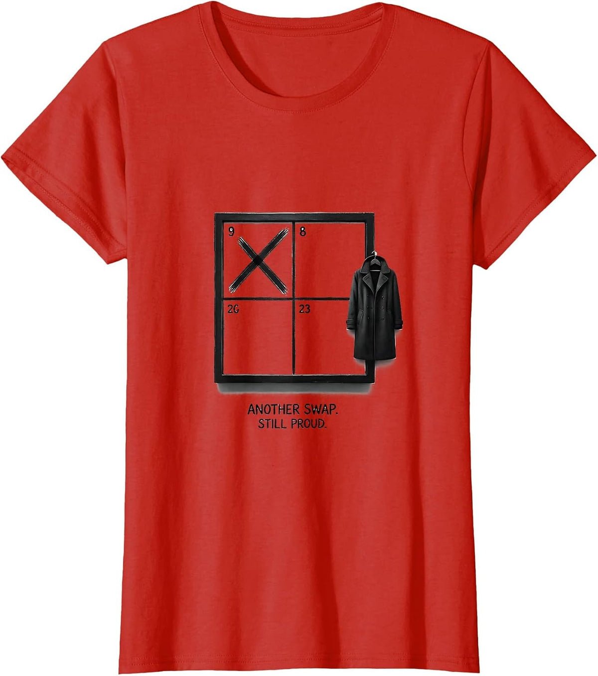 Women's Another Swap Still Proud Firefighter Family Thin Red Line T-Shirt - Red