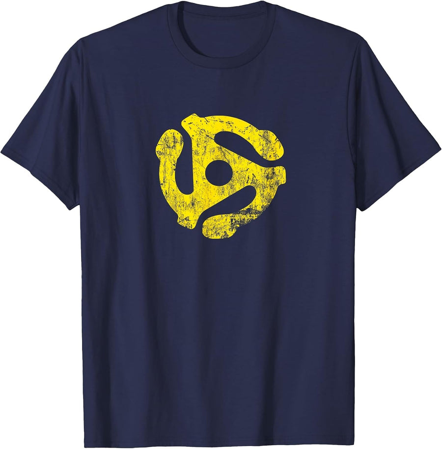 45 RPM Record Adapter T-Shirt T-Shirt - Navy Blue