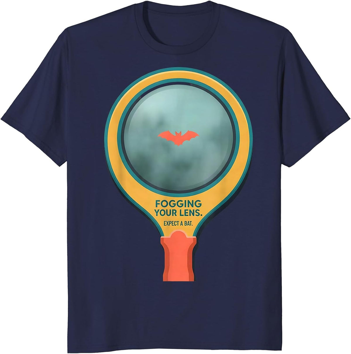 Fogging Your Lens Expect A Bat Funny Optometrist Halloween T-Shirt - Navy Blue